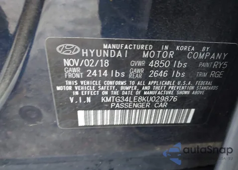 2019 Genesis G70 3.3T Advanced z USA, uszkodzony, nr VIN KMTG34LE8KU029876